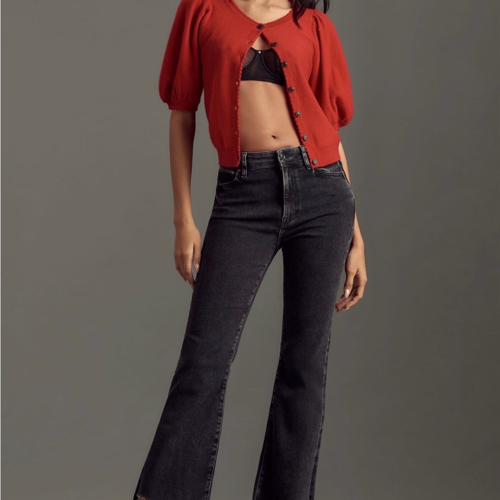 Frame High-Rise Black Flare Jeans - Women's